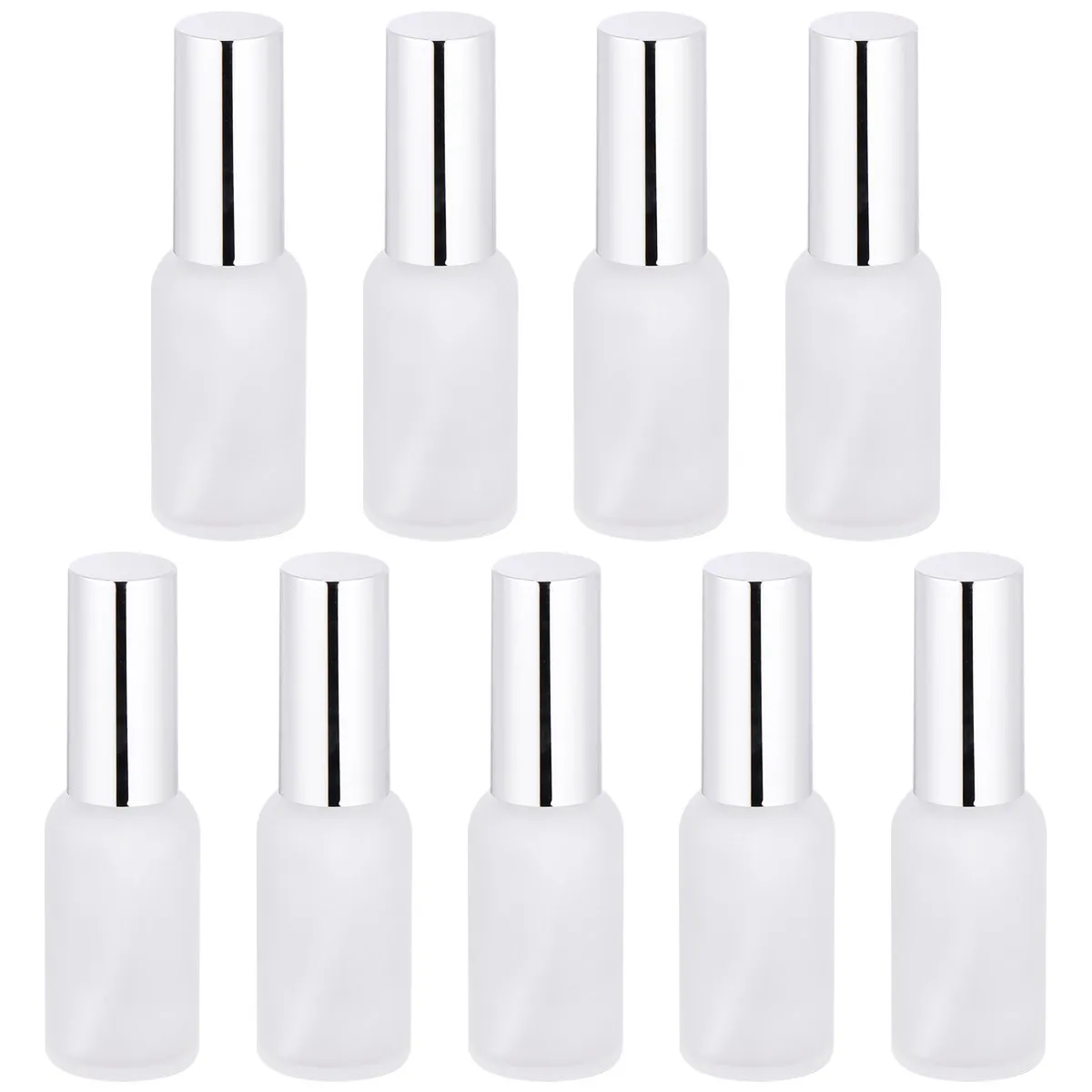 

9Pcs Frosted Essential Oil Bottle Glass Subpackaging Refillable Dispenser Pump Bottles for Liquid Storage Home Office Makeup