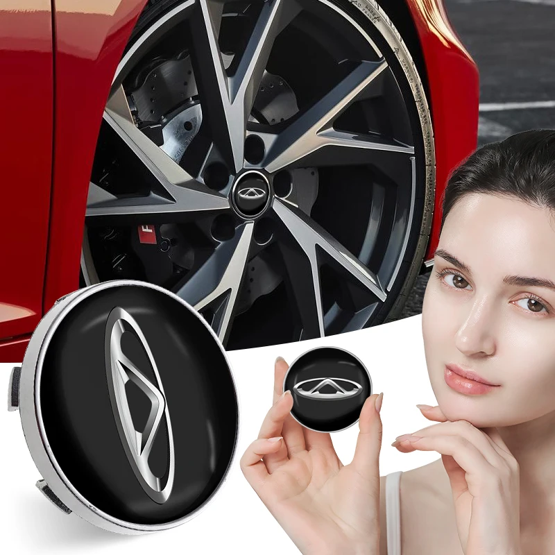 

Car Wheel Center Hub Center Cap Rim Hub Dustproof Cover Emblem Sticker for Chery Tiggo 2 3 4 5 6 3X 5X A1 A3 A5 Pro T11 5X Glx 7