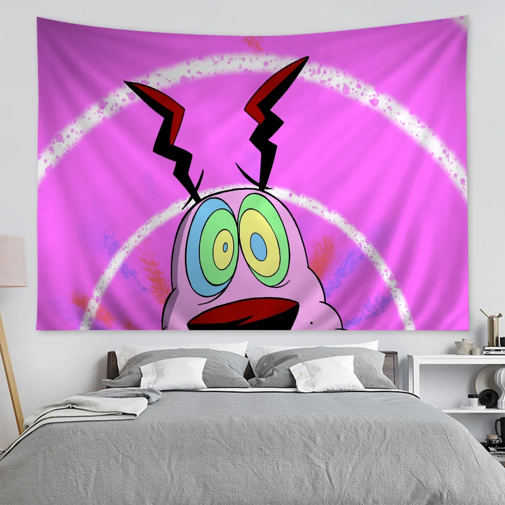 Courage The C-Cowardly D-Dog Cartoon Tapestry Art Science Fiction Room Home Decor Wall Hanging Home Decor