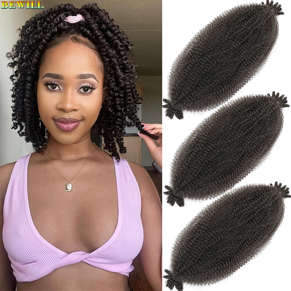 1-8 paquetes de cabello Afro Twist #4 30 350 12 16 pulgadas, Marley Twist elástico para trenzar, pre-separado, cabello kinky a granel para locs y crochet