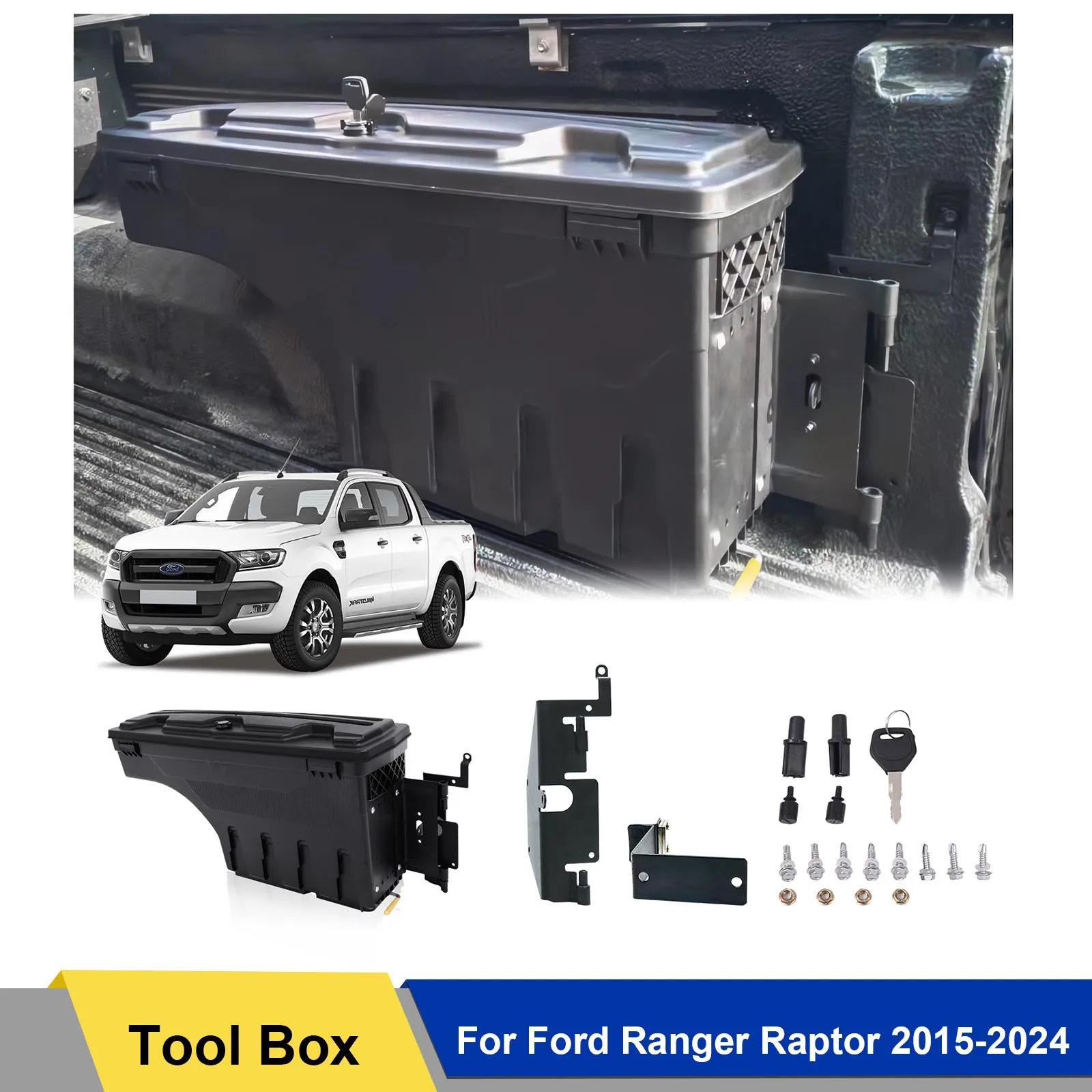 Pickup 4X4 Accessories Truck Bed Tool Box Storage Tailgate Swing Case Toolbox for Ford Ranger Raptor 2015-2024