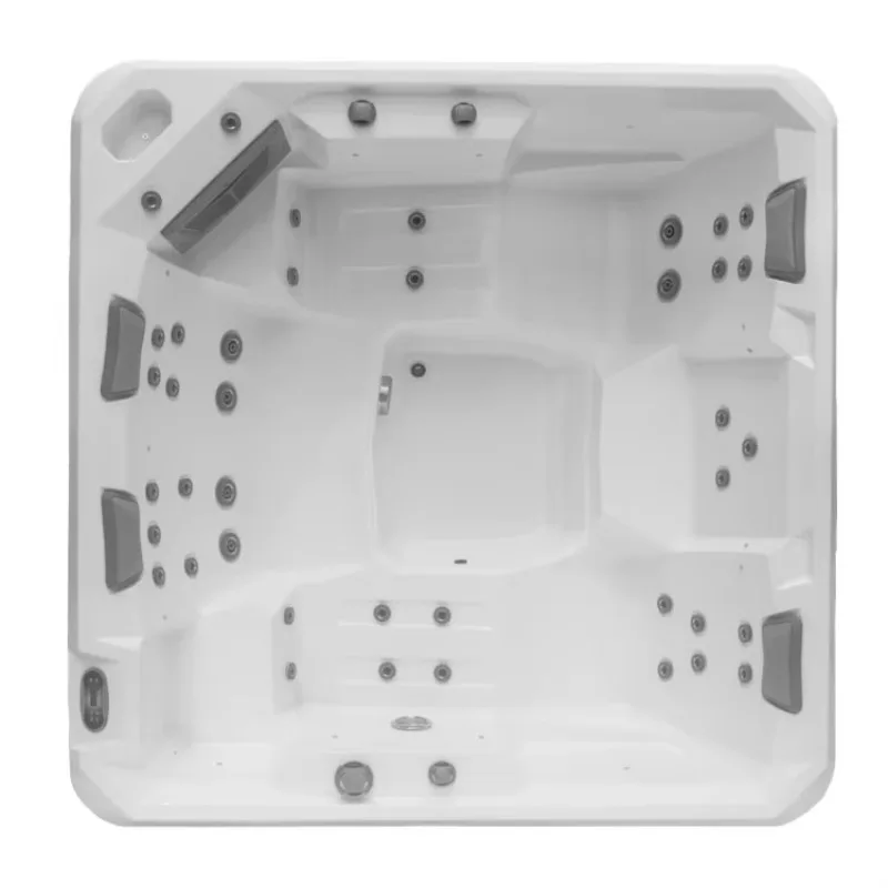 Customized Luxury 6 Person Outdoor Swim Spa Hot Tub With Waterfall Feature Multi‑Level Seating For Backyard Garden