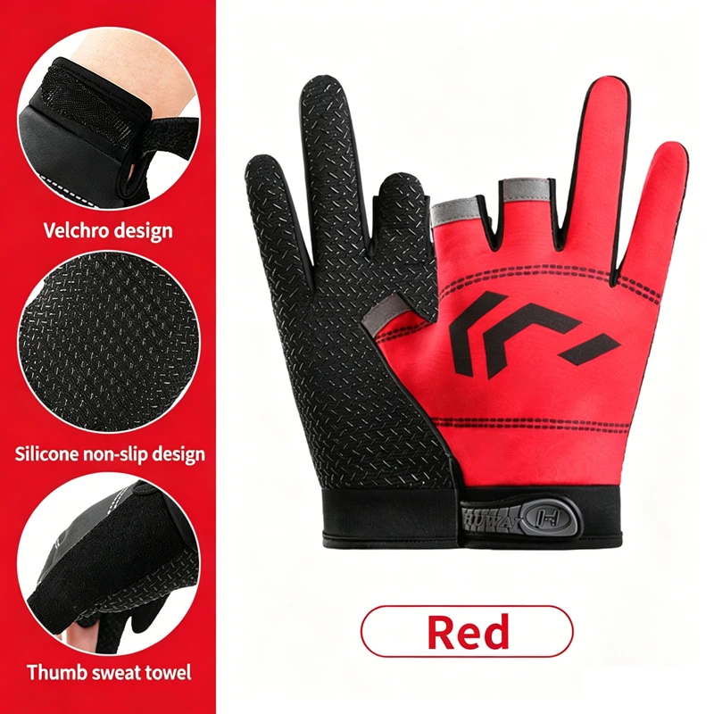 1 Paar Angelhandschuhe mit Sonnenschutz, 3 Freie Finger, Rutschfest, Atmungsaktiv, Geeignet für Outdoor-Sport, Radfahren, Angeln – Detail 8