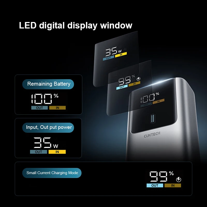 CUKTECH 10 Power Bank Mini 10000mAh PB1055 55W MAX 2-Port Output Portable Charger For iPhone 16 Xiaomi 15 Huawei
