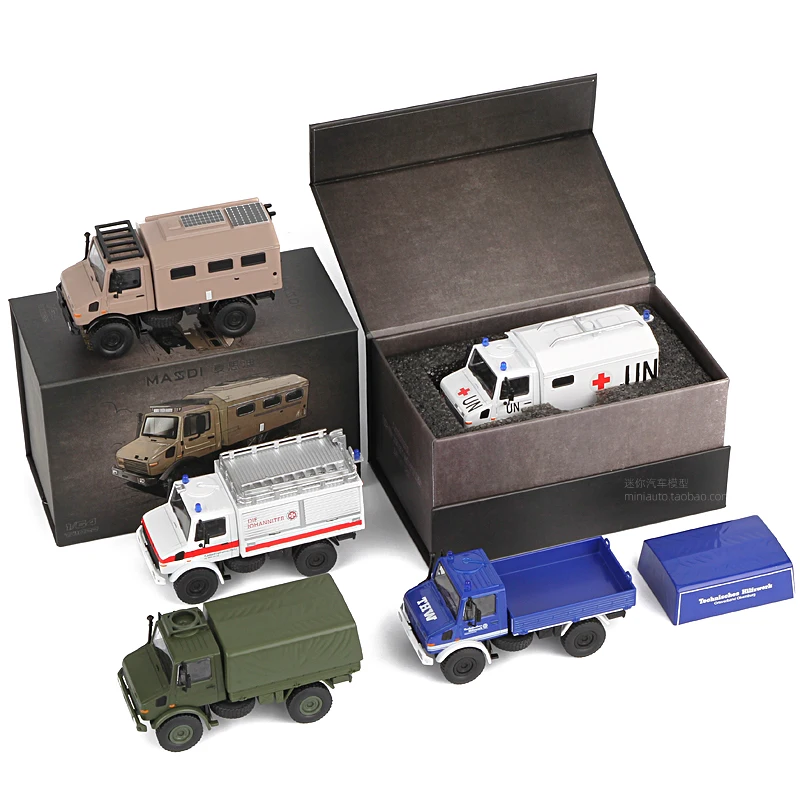

MASSDI 1/64 Unimok U1300L Внедорожный автофургон Специальный спасательный грузовик Автомобиль из сплава Моторная машина Литая под давлением металлическая модель Детские игрушки для мальчиков