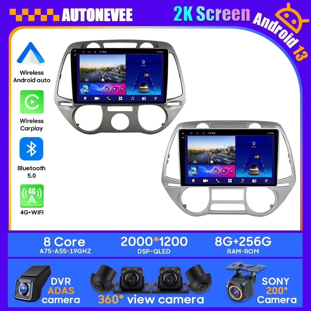 

Android 13 Car Head Unit Multimedia For Hyundai I20 2008 2009 2010 2012 GPS Player Radio Wireless Carplay Android Auto No 2din