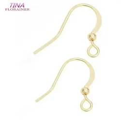 20PCS 14K Gold Color Plated Earwire Earrings Hooks For DIY Making Earrings Jewelry Accessories Wholesale