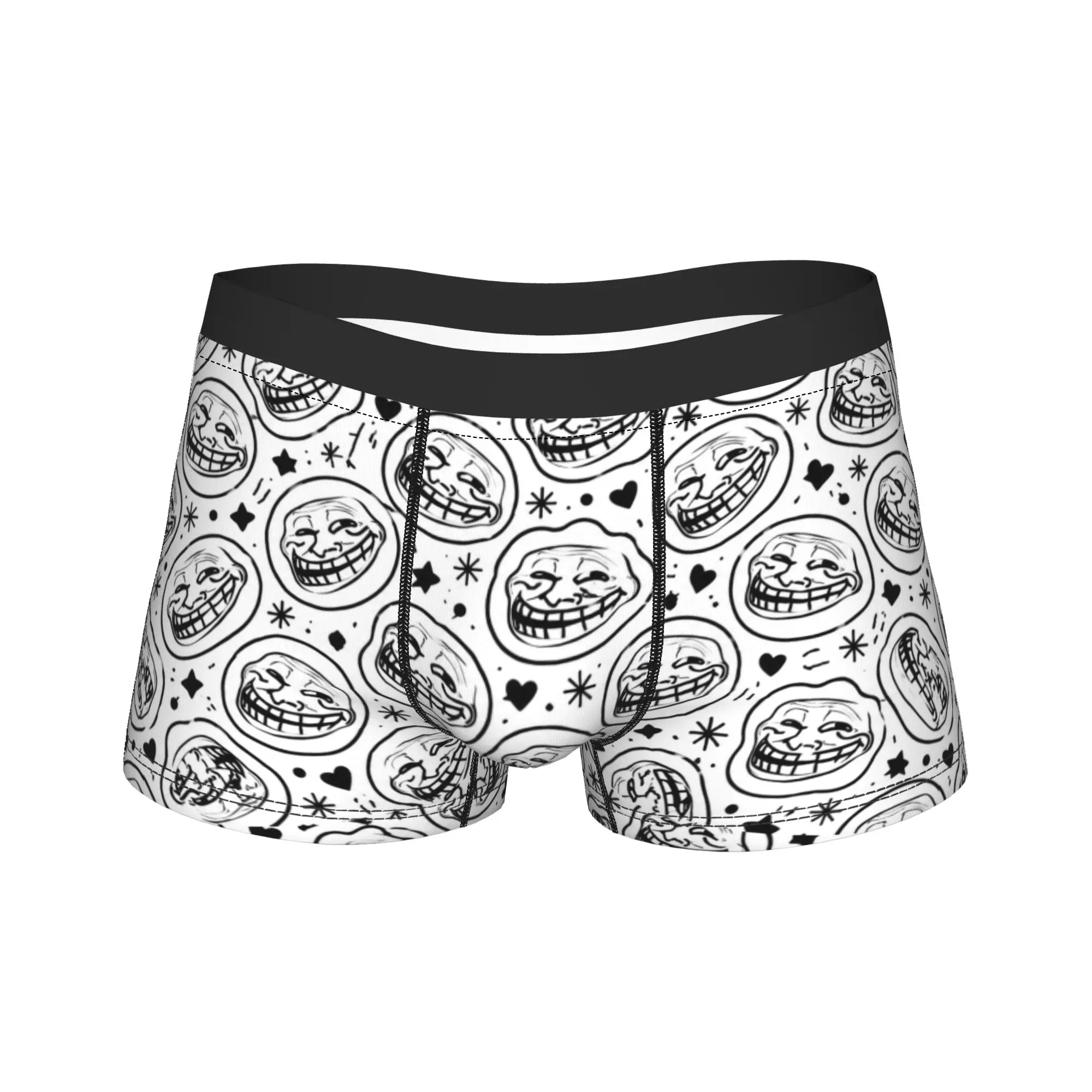 Rage Comic Trollfac Trunk Funny Anime Underwear  Comfortable Panties Design Shorts Briefs For Males Pouch Plus Size Trunk