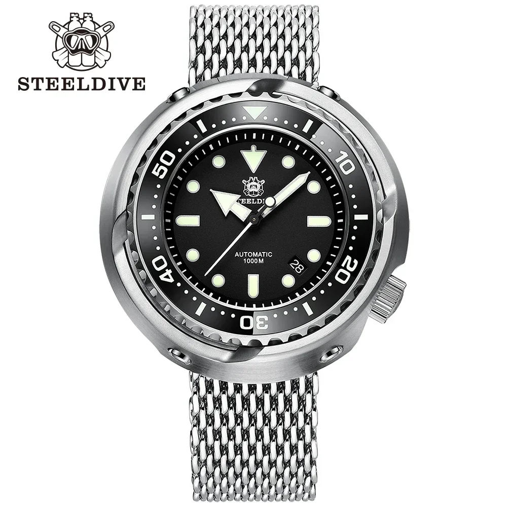 

Steeldive SD1978 New Arrival Oversize 53.6mm Stainless Steel Case 1000m Waterproof NH35 Automatic Tuna Dive Watch