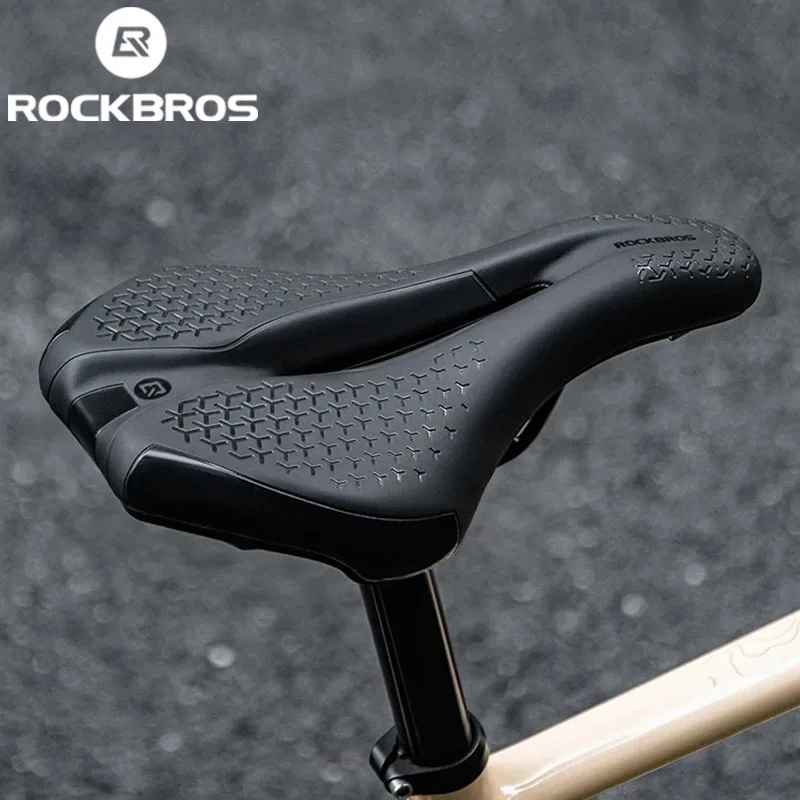 ROCKBROS Lokaler Versand Stoßdämpfender Fahrradsattel Hohl Leichtgewichtig Atmungsaktiv Rutschfester PU-Leder-Sitz Sportlicher Komfort Fahrradsitz