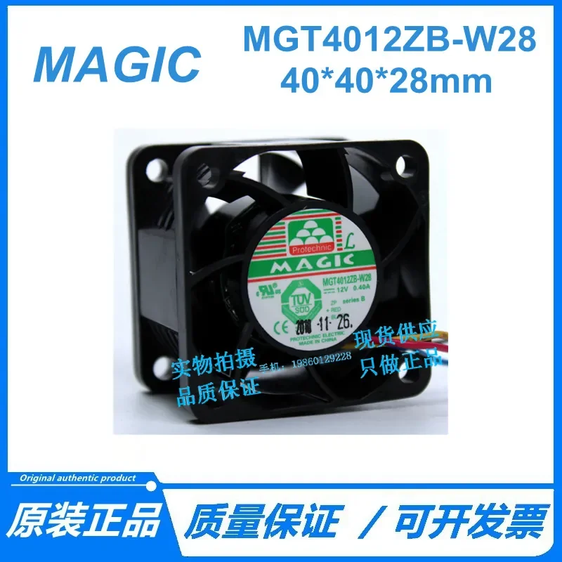 for Yongli MAGIC MGT4012ZB-W28 4028 12V 0.40A 4CM 4-wire PWM Cooling Fan