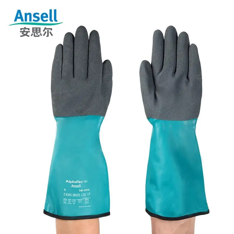 

Ansell 58-201 Nitrile Rubber Multi-Purpose Chemical Protective Gloves High Temperature Resistant Chemical Protective Gloves