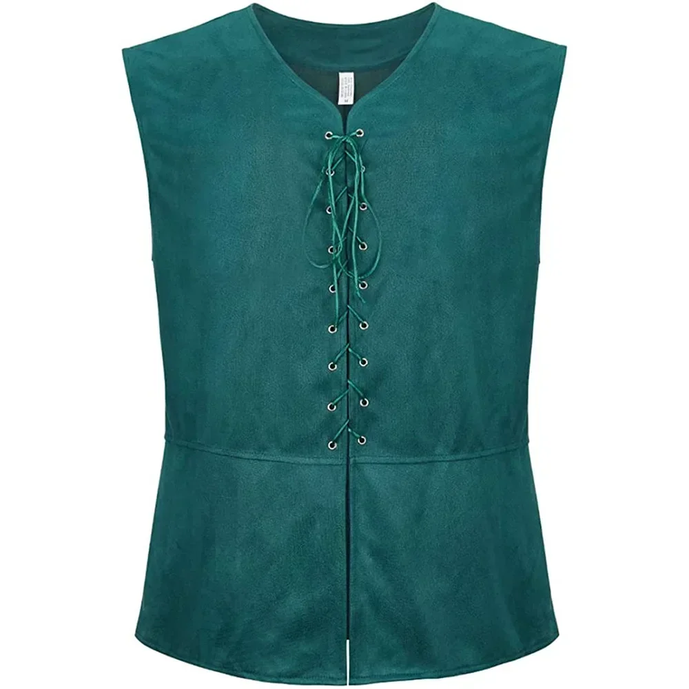 Medieval Retro Steampunk Viking Knight Pirate Vest for Men Costume Carnval Renaissance Gothic Sleeveless Vest Haolloween Party