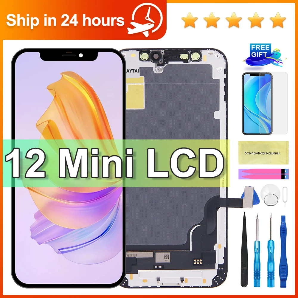

Для iPhone 12 Mini 5,4-дюймовый OLED-экран, сменный ЖК-дисплей, сенсорный преобразователь в сборе-детали дисплея для ремонта смартфонов