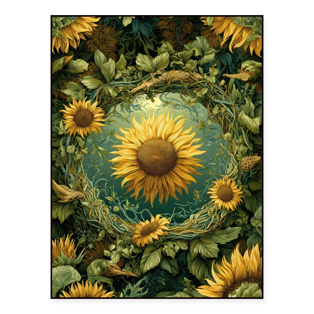 Summer print, sunflower girl art, witchy wheel of the year printable gift, wall home decor poster