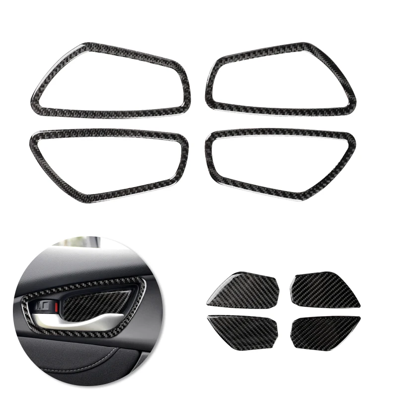 For Honda Civic 10th Gen 2016 2017 2018 2019 Car-styling Interior Door Handle Panel Door Bowl Carbon Fiber Cover Decor
