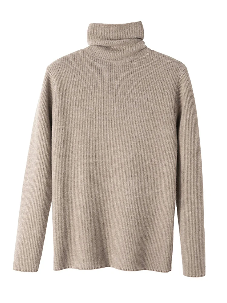 2025 col roulé hiver pull femmes élégant épais chaud femme tricoté pull ample basique tricots pull