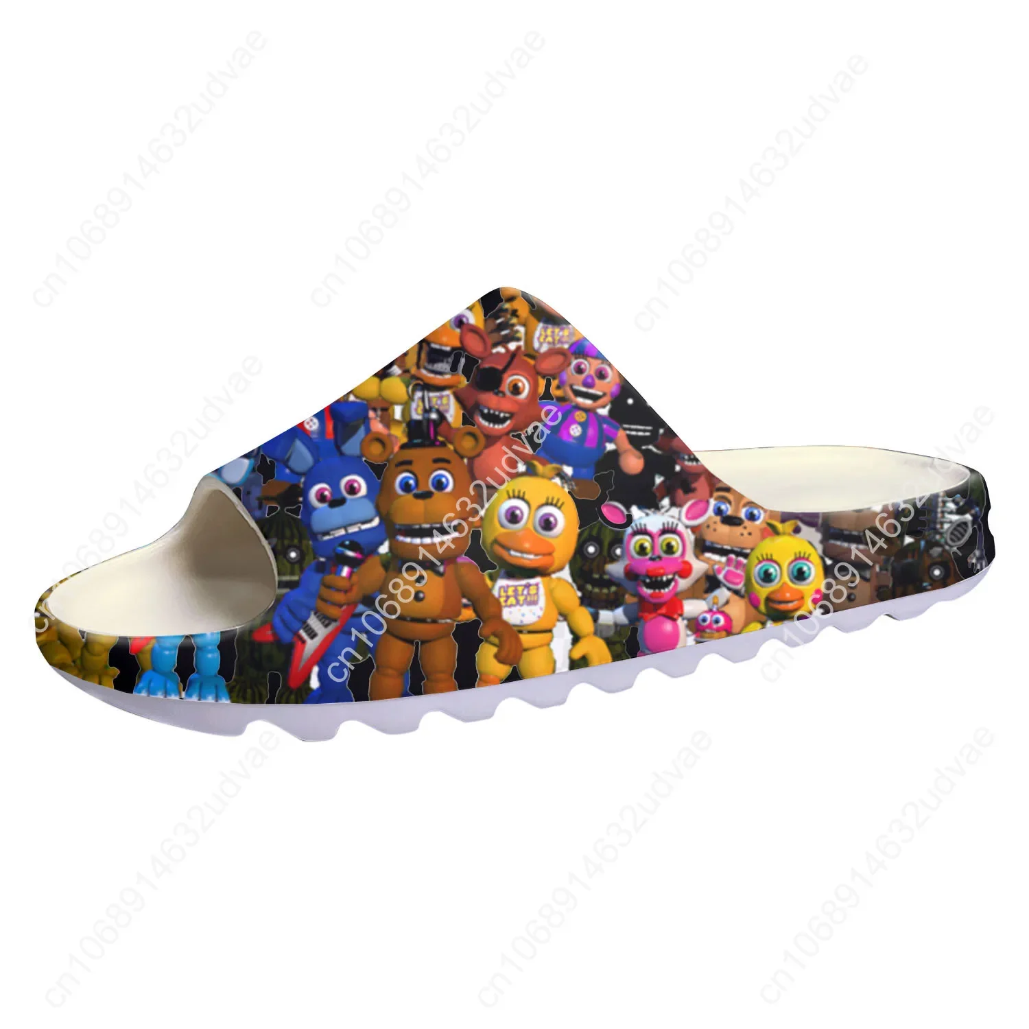 Fnaf Freddy Anime At Game Nights Cartoon Five Soft Sole Sllipers Home Clogs Custom Water Shoes Mens Womens Teenager Sandals