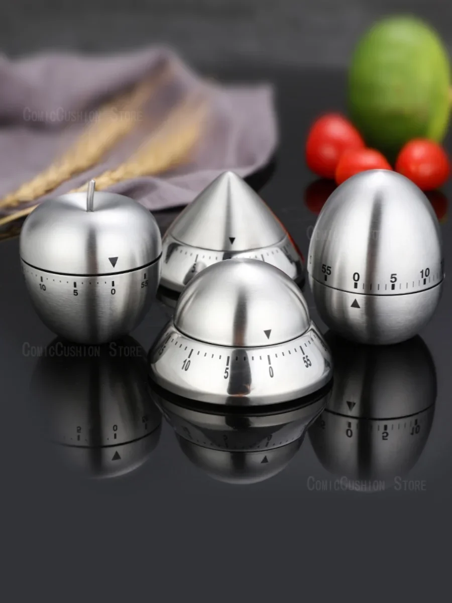 Stainless steel timer creative cute kitchen metal mechanical reminder timer