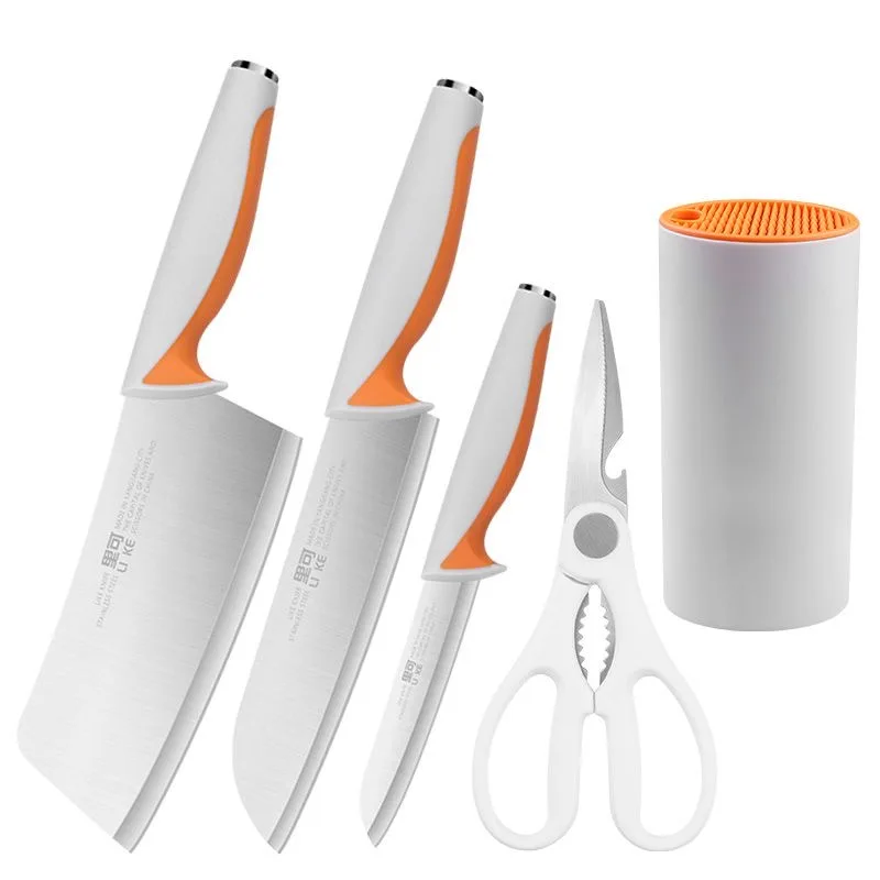 

Наборы высококачественных кухонных ножей, 3 предмета: ножи из нержавеющей стали с ножницами и подставкой, легко моются, удобная рукоятка