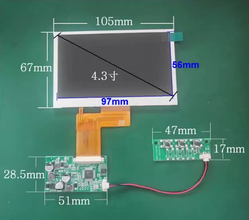 

4.3inch 480*272 5inch 800*480 TFT LCD display module kit 1AV for Reversing camera connection Monitoring