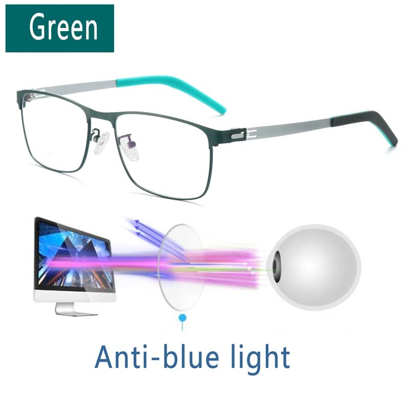 Titanium Alloy Frame Blue Light Blocking Photochromic Reading Glasses Men Computer Presbyopic Eyeglasses Magnifying Eyewear image 2