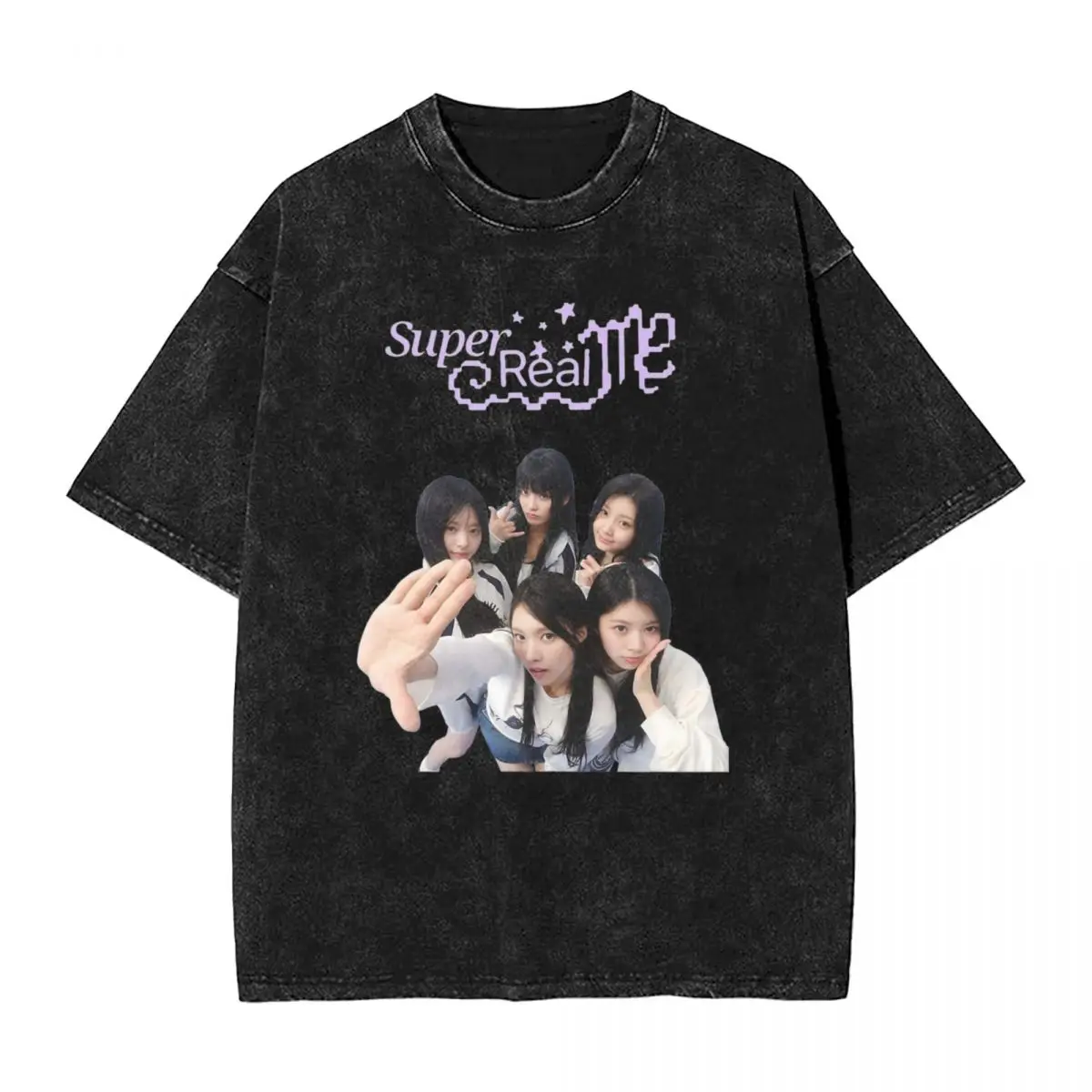 Футболка Illit KPOP, модные футболки с надписью super real me, женская футболка, летние хлопковые футболки оверсайз с круглым вырезом