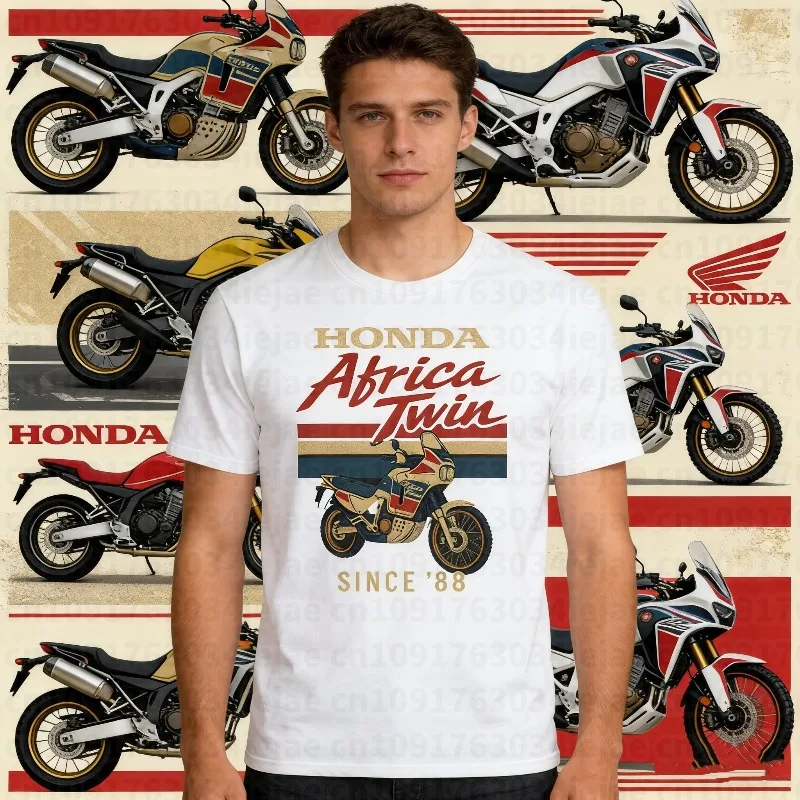 

Honda 2026 New Hot Men's and Women's T-shirt Summer Cotton Brand Tee Honda Africa Twin Spring and Autumn Motorcycle Cycling Top
