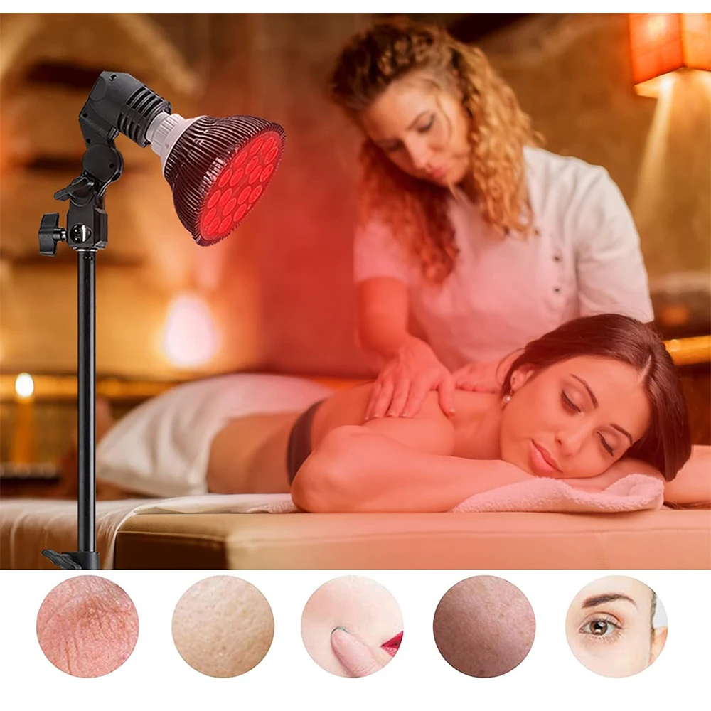 Red Light Therapy Lamp for Face 54W 660nm & 850nm Infrared Light Therapy Device for Muscle Joint Pain Relief Skin Health Tools