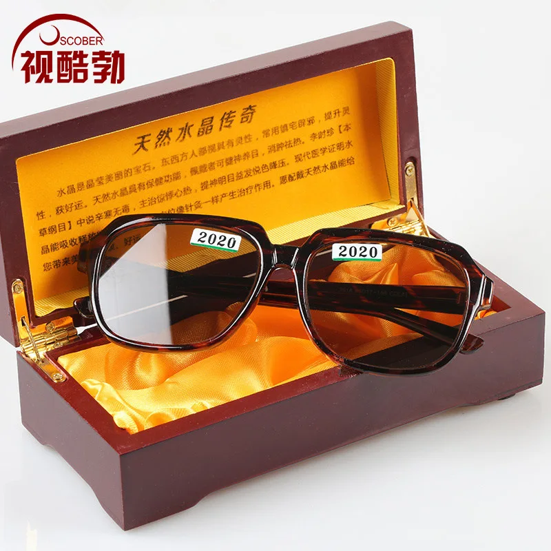 Crystal glasses men's big frame, eye sunglasses.