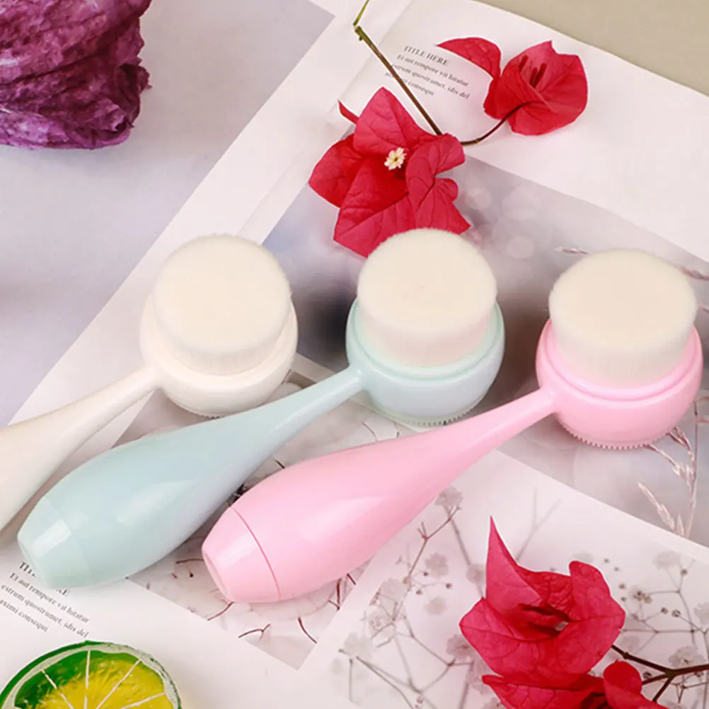3Pcs Silicone Facial Brush Manual Face Cleansing Tool Deep Pore Cleanser Massage Exfoliating Face Washing Cleaner