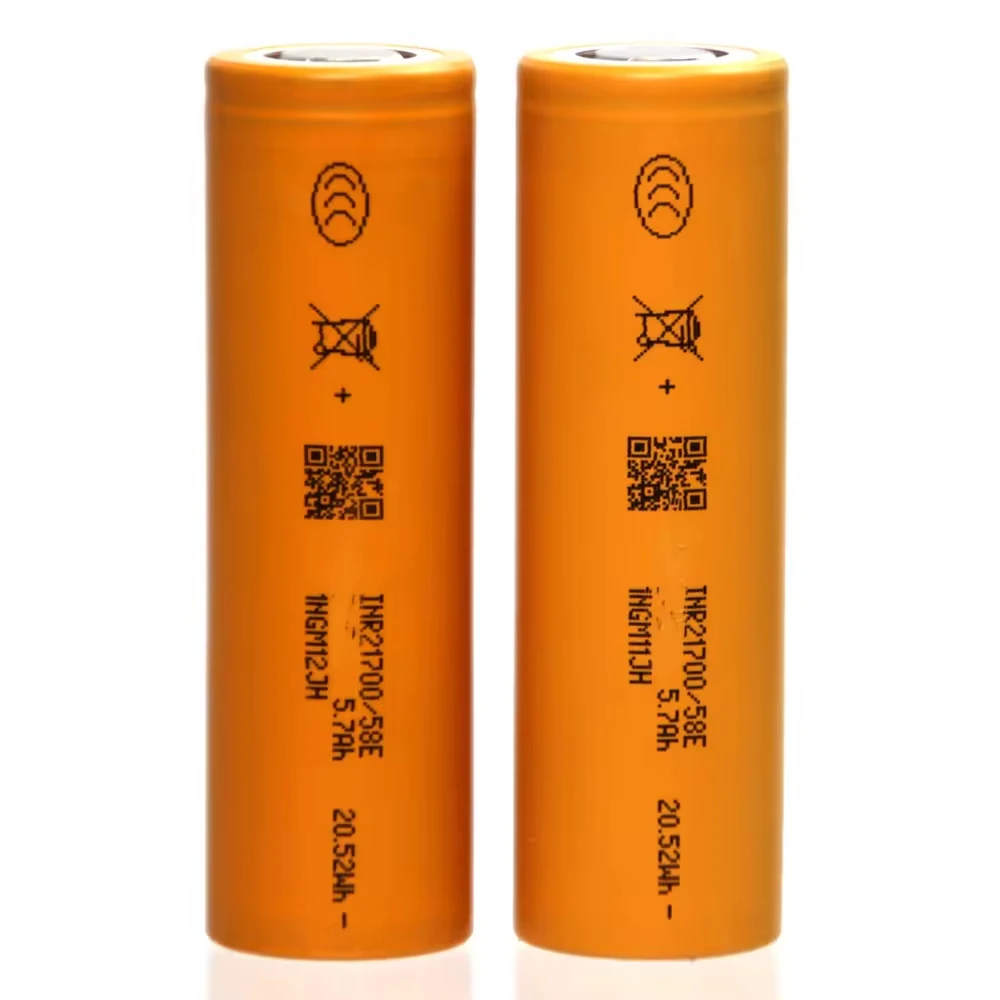 

Ultra-High Capacity 5800mAh 21700 58E 3.6V Long Cycle Life