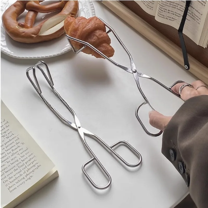 Stainless Steel Food Clip Kitchen Clip Barbecue Steak Triangle Bread Clip