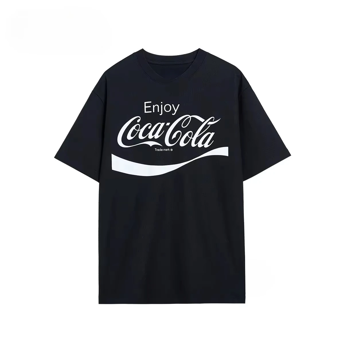 New Classic Retro Cola Logo Street Trendy Brand T-Shirt Cotton Graphic Tee Men Women Summer Streetwear