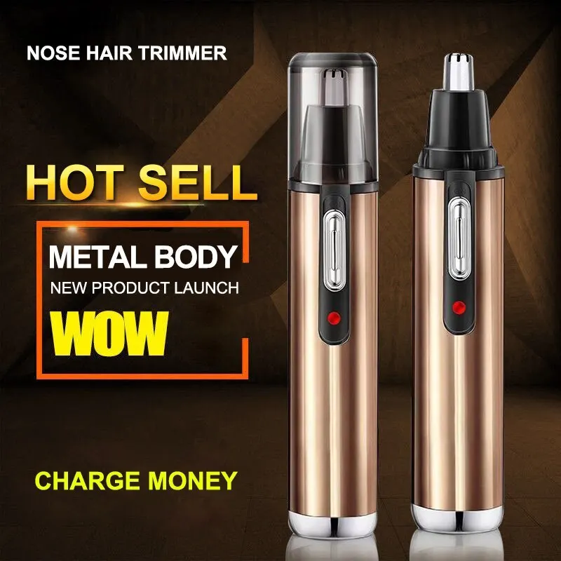 Elektrische Wenkbrauw Neus Haar Trimmer Scheermachine Hot Selling Gold Battery Model