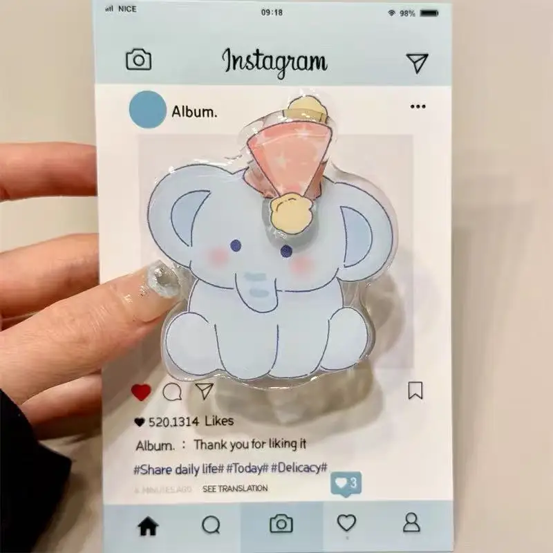 

Cute Elephant Rotatable Cartoon For Magsafe Phone Magnetic Griptok Stand For iPhone Funny Foldable Wireless Charging Case Holder