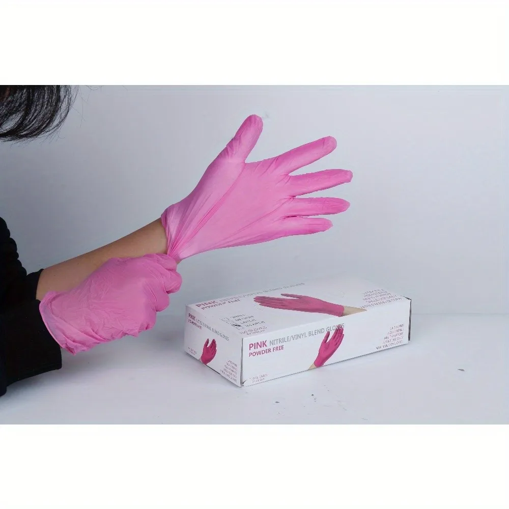 100 pcs_box  Disposable Nitrile Gloves, Powder-Free, Latex-Free, Non-Sterile, Food Safe, 6 Mil, B