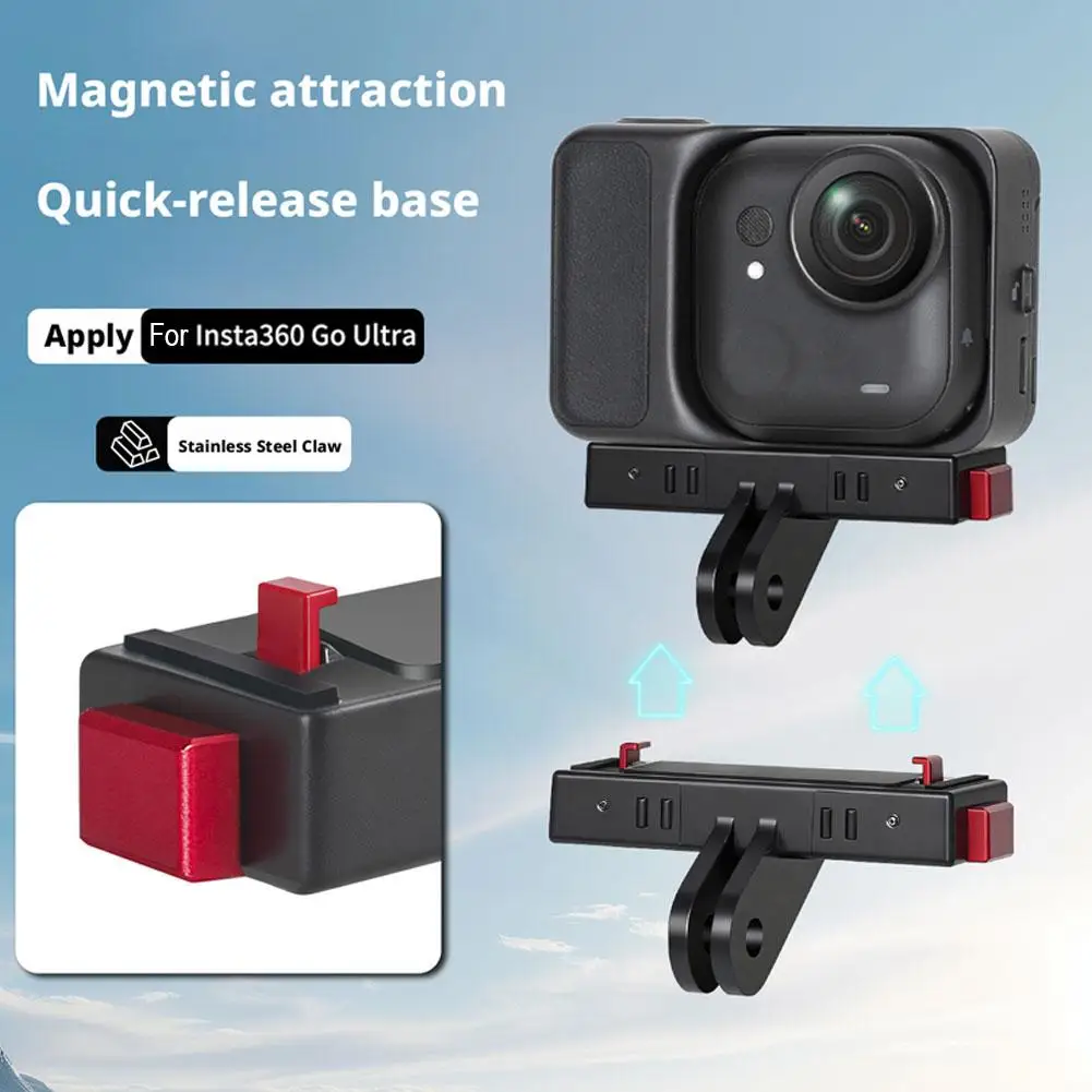Magnetic Quick Release Adapter Mount Bracket Expansion Base Holder for Insta360 GO Ultra Sports Camera Accessories V5R3