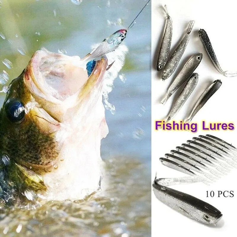 Soft Bait Fish Swimbait Fork Tail With Hook& Without Hooks Fishing Lure Artificial Silicone Bait Fishing Tackle Goods image 3