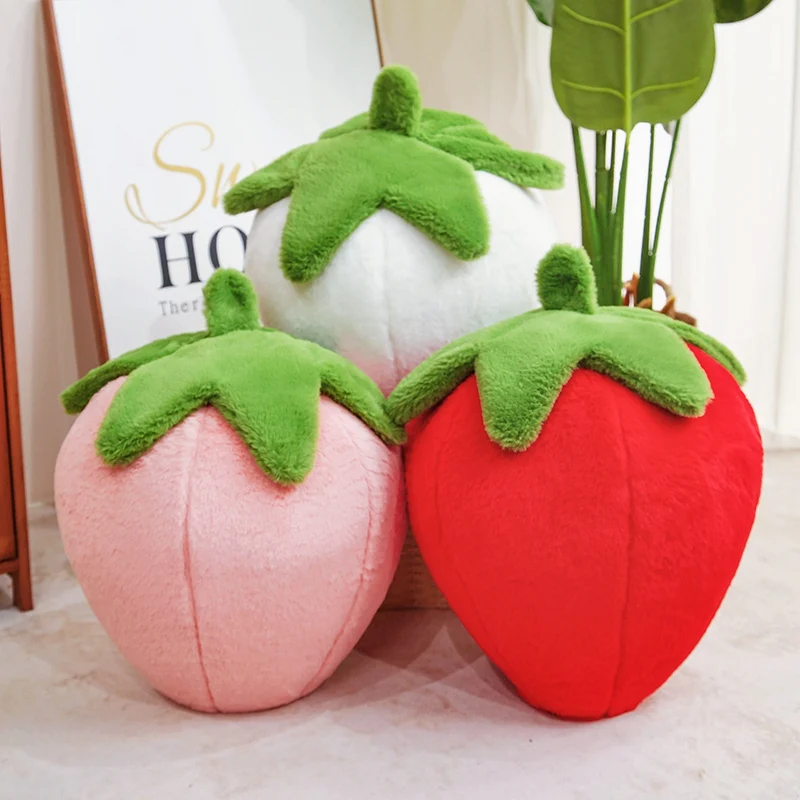 Wholesale Hot Cartoon Strawberry Plush Toy 23/35cm Soft Filled Fruit Sofa Cushion Simulation Pillow Home Decor Gift For Friend