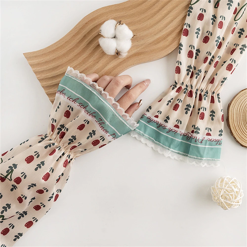 Summer Long Fingerless Gloves Women Sun Protection Sleeves Gloves Lady Thin Lace Mesh Arm Sleeve Sunscreen Uv Breathable Mittens