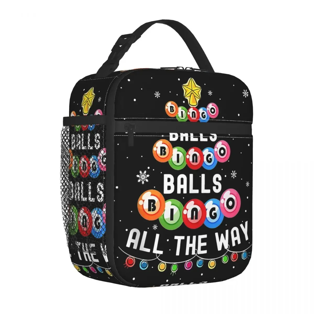 

Bingo Balls Bingo All The Way Christmas Tree Insulated Lunch Bag Lunch Container Thermal Bag Tote Lunch Box Office Travel