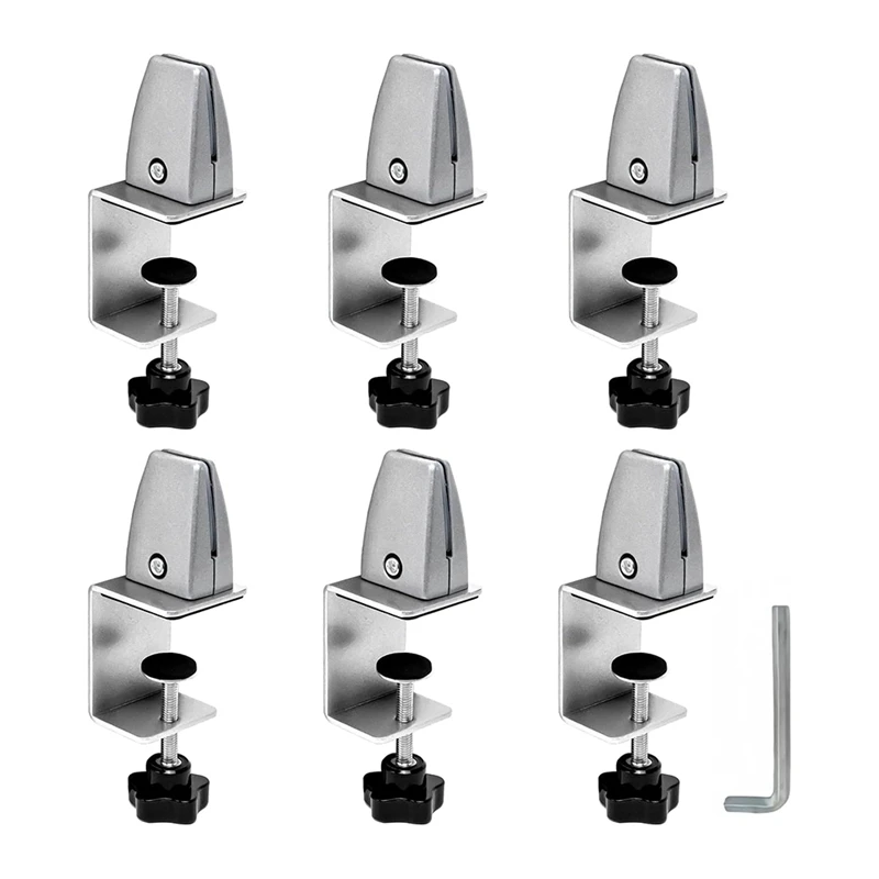 Hot Aluminum Adjustable Sneeze Guard Support Clip No Punch Partition Clip For 1/8 To 1 Inch Panels Suitable For Acrylic