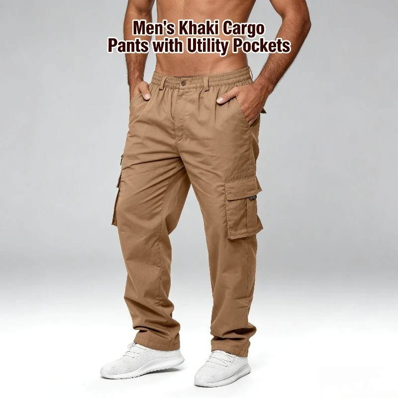 

Men's Cargo Pants Loose Fit Straight Leg Multiple Pockets Work Wear Casual Trousers Fashion Trendy Streetwear Outdoor Daily
