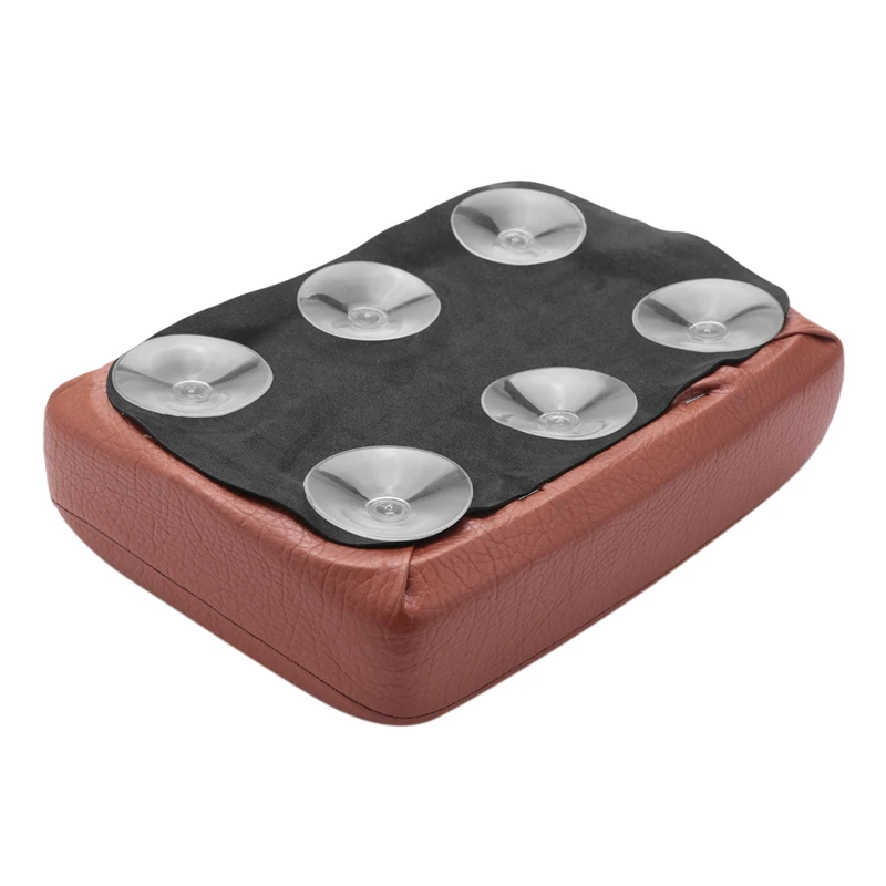 NEW-Motorcycle Rear Passenger Seat Cushion 8 Suction Cup Pillion Pad Suction Cup Brown Seat For  Dyna Sportster Softail To image 3