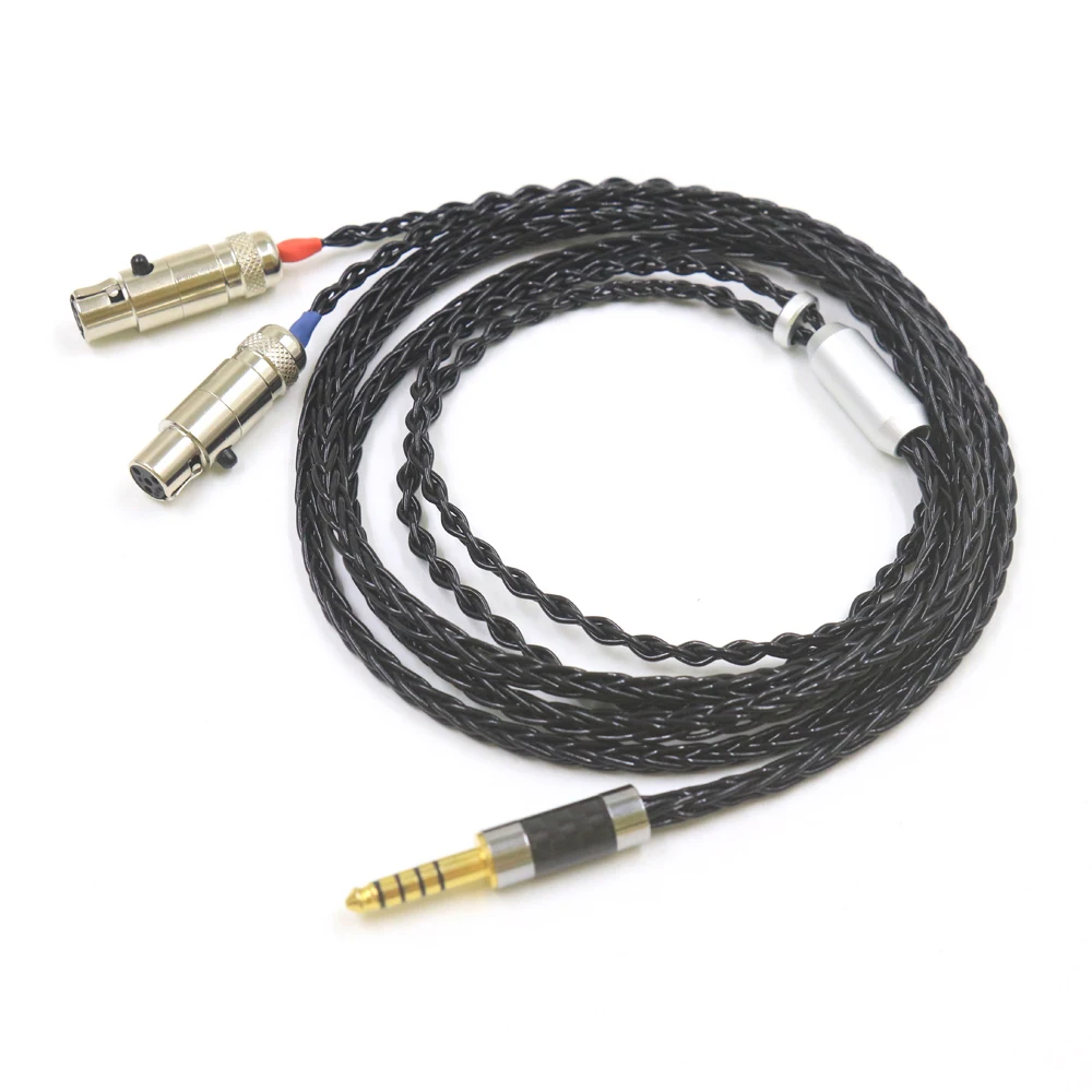 8 Core 4pin 2.5/3.5/4.4mm XLR Balanced Earphone Headphone Upgrade Cable Silver Plated for Audeze LCD 3 LCD-2 LCD2 LCD-4