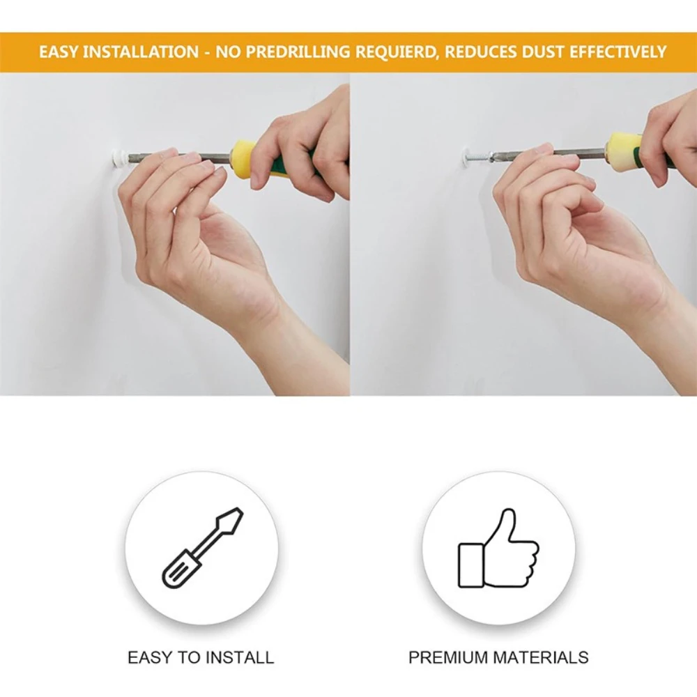 60/100/140 قطعة مسامير لوح الجبس دريوال مرساة مسامير دوامة المراسي الجصي الحديد توسيع المواضيع البلاستيك مرساة المسمار