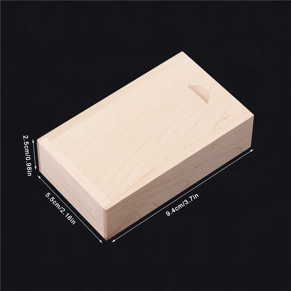 1PCS Maple Wooden Unfinished Storage Box with Slide Top for Necklace Ring Jewels or USB 3.74x2.17x0.98inch Wood Boxs