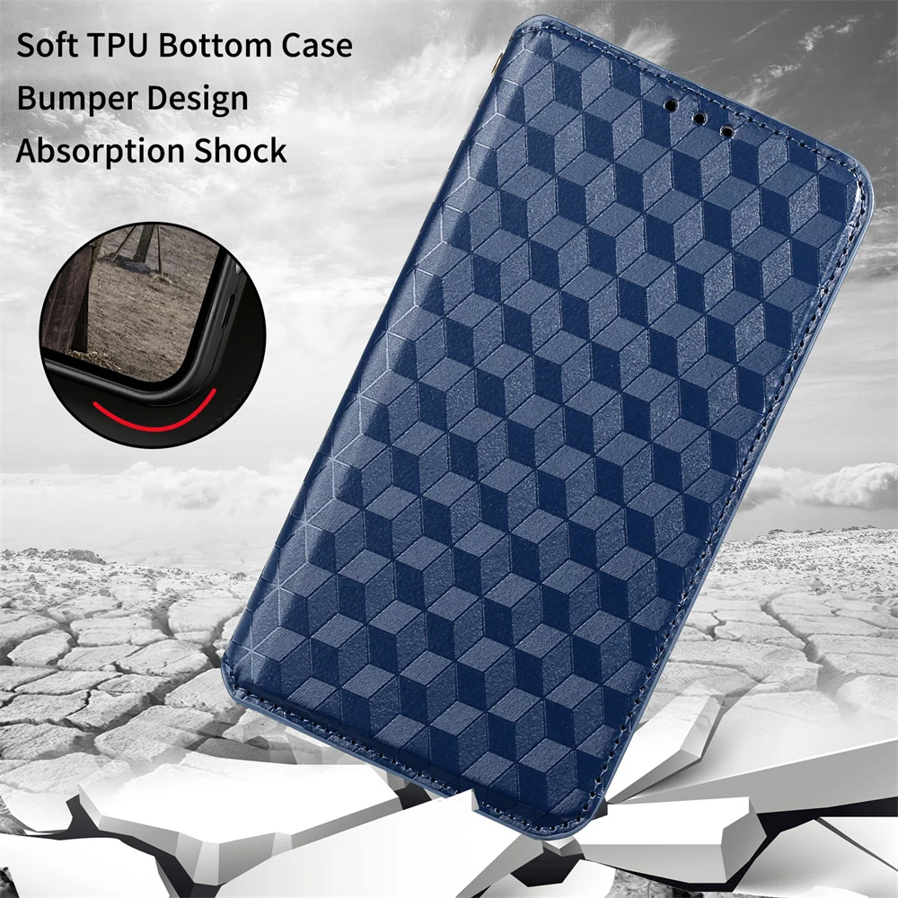 For TCL 50 LE 5G Case Luxury Checkered Pattern Leather Wallet Case for 50LE T510SPP Card Portable Flip Cover Magnetic Phone Bag