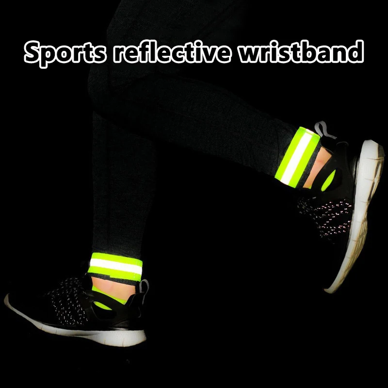 2PCS Running Reflective Arm Bands For Wrist Ankle Leg LED Reflector Armband Night Cycling Safety Light Tape Led Bracelet Strap